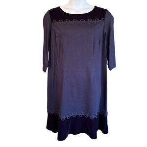 RSVP By Talbots - Navy Ponte and Velvet Dress